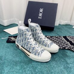 B23 High Top Sneaker Blue Dior Oblique Kasuri jacquard