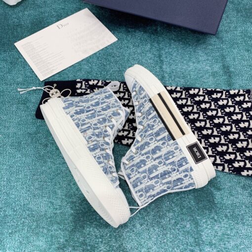 B23 High Top Sneaker Blue Dior Oblique Kasuri jacquard 5