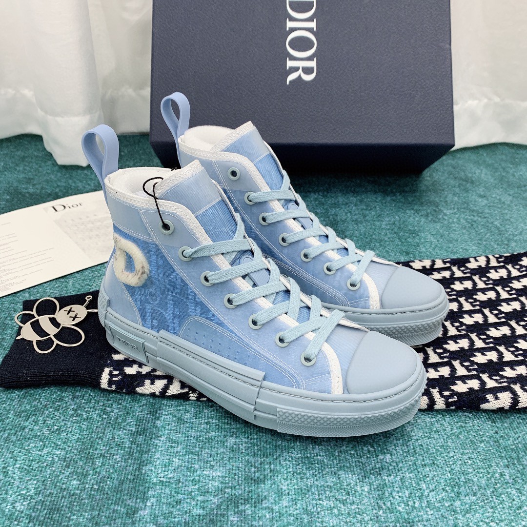 Dior B23 HighTop Sneaker With Gradient Blue Dior Oblique Canvas Men039s  EU44 Us11  eBay