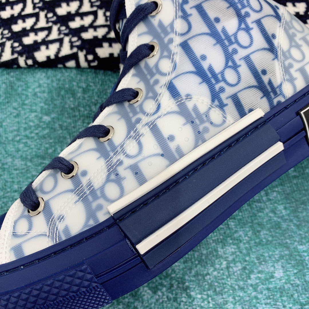 Giày B23 High Top Sneaker Blue Dior Oblique Kasuri Jacquard Best Quality   Shop Nhung