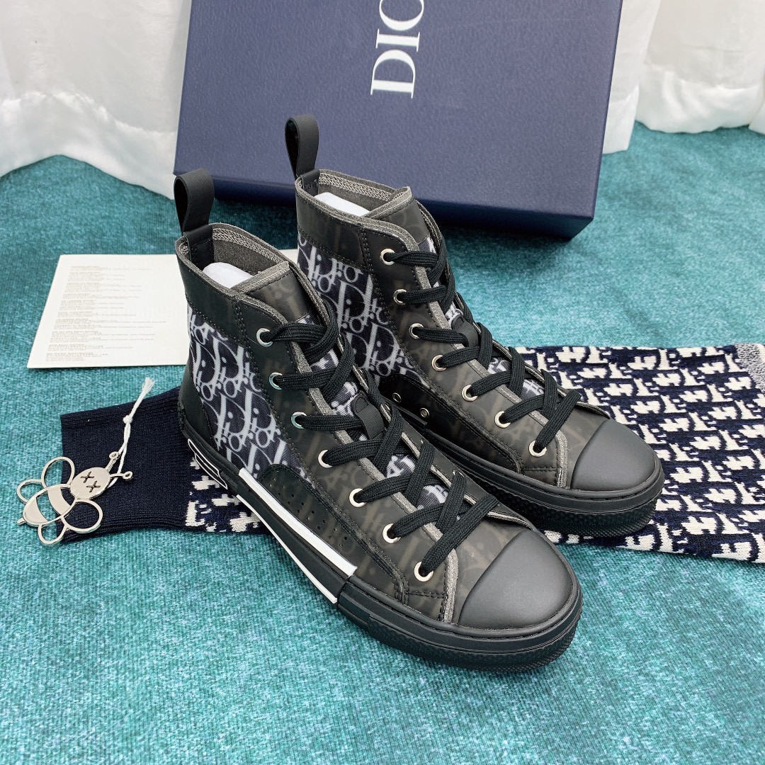 Giày Dior B23 HighTop Sneaker In IBlack Oblique  Centimetvn