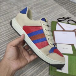 Gucci Screener GG White Red Blue Leather