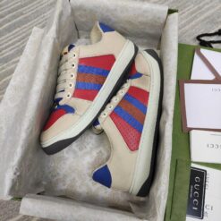 Gucci Screener GG White Red Blue Leather 4