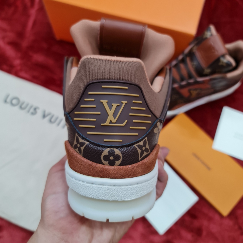 Giày Louis Vuitton Trainer Ebene Sneaker Nâu Cổ Thấp  Shop Nhung