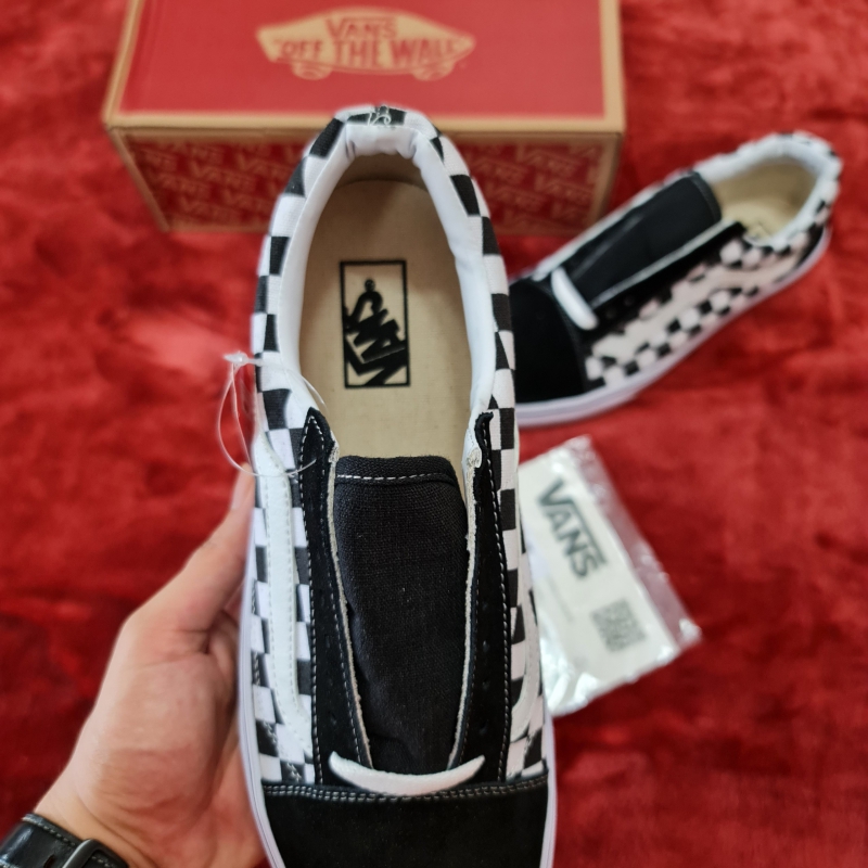 Giày Vans Old Skool Checkerboard Black White - Shop Nhung