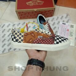 Giay the thao nam nu vans old skool tho cam tiger patchwork co thap 1