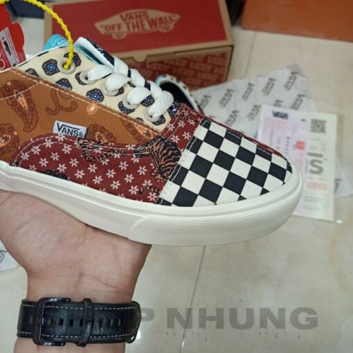 Giay the thao nam nu vans old skool tho cam tiger patchwork co thap 2