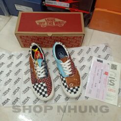 Giay the thao nam nu vans old skool tho cam tiger patchwork co thap