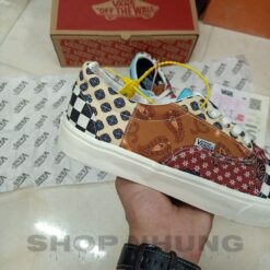 Giay the thao nam nu vans old skool tho cam tiger patchwork co thap 3